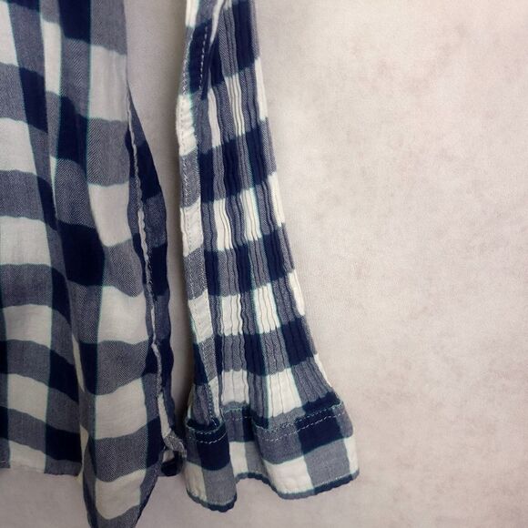 Sonoma Blue and White Checkered Long Sleeve Buttondown Shirt Size Large - Picture 3 of 4